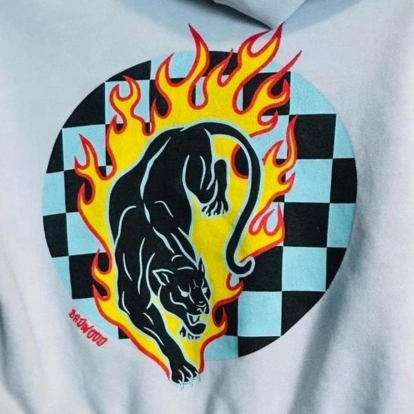 Badwood Los Angeles cropped zip-up hoodie Size Small - Picture 5 of 7